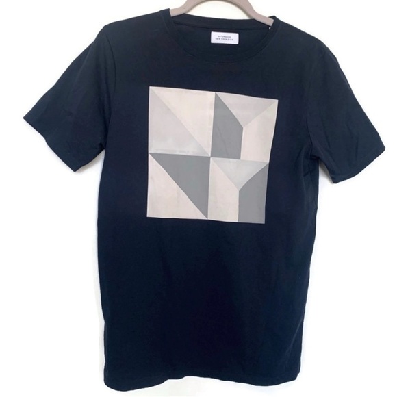 NWT Anthropologie Saturdays origami T-shirt top XSmall blue short sleeves tee - Picture 1 of 7